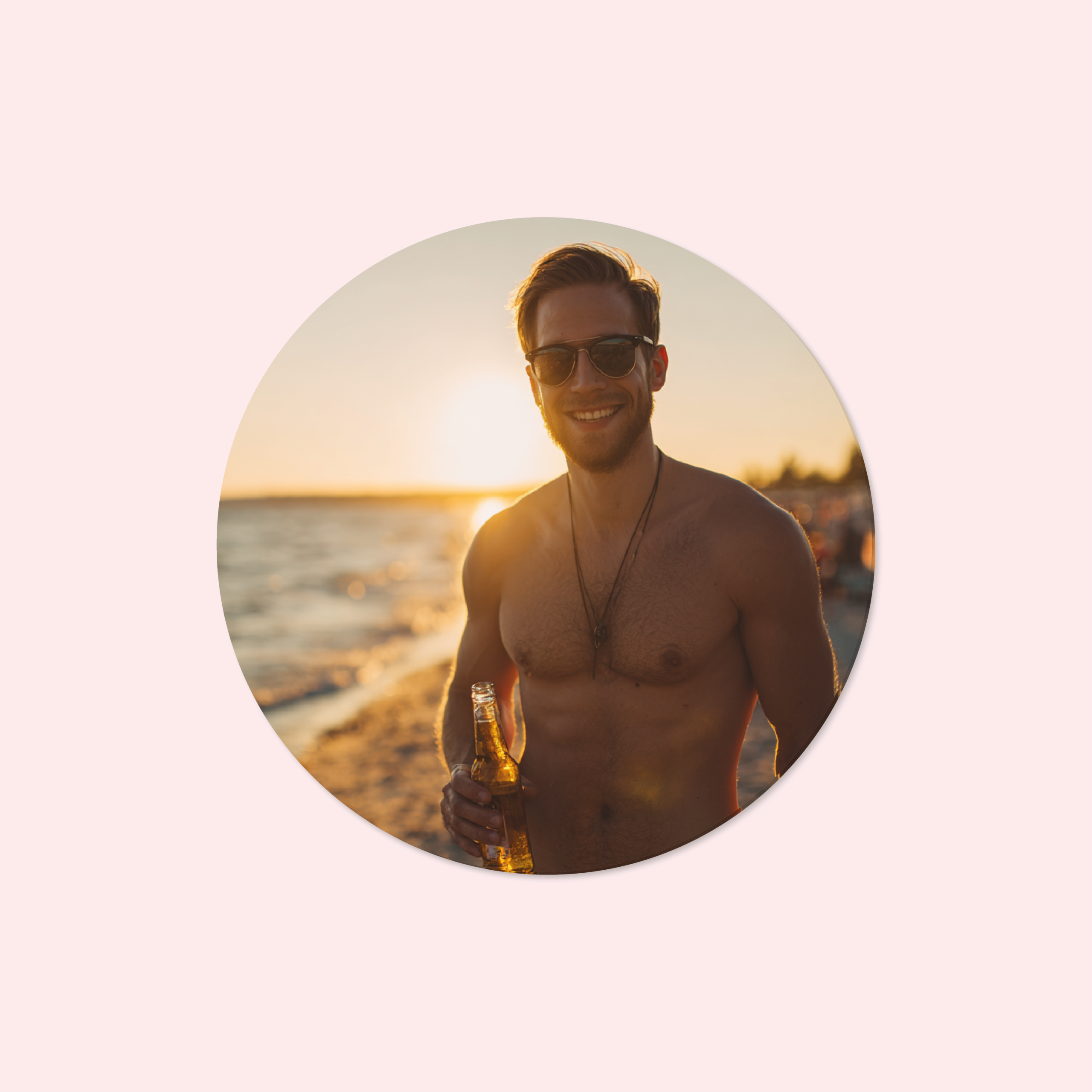 Foto op bierviltje, strand