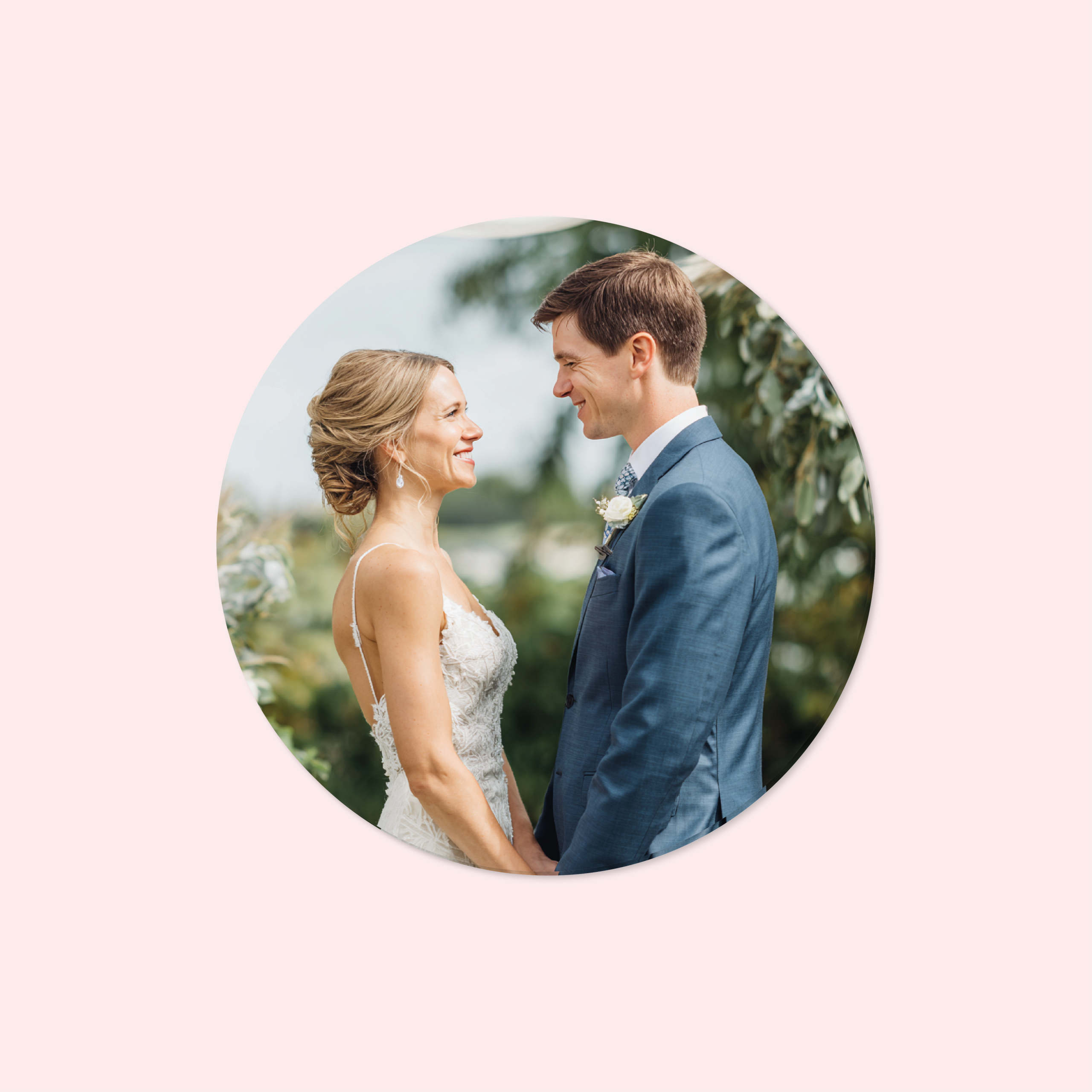 Foto op bierviltje, trouwerij